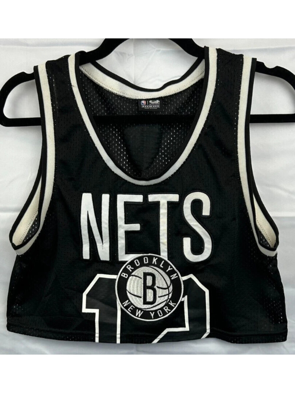 NBA Ultra Game Women's XS Brooklyn Nets Black Crop Top Jersey
